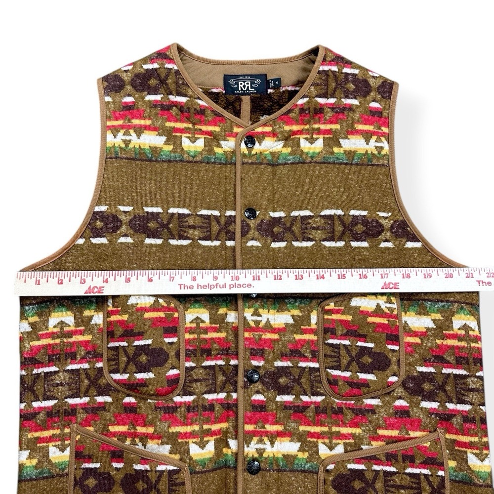RRL Polo Ralph Lauren Native Beacon Pile Vest Fleece Lined‎ Southwest Men's XL * - Picture 10 of 16